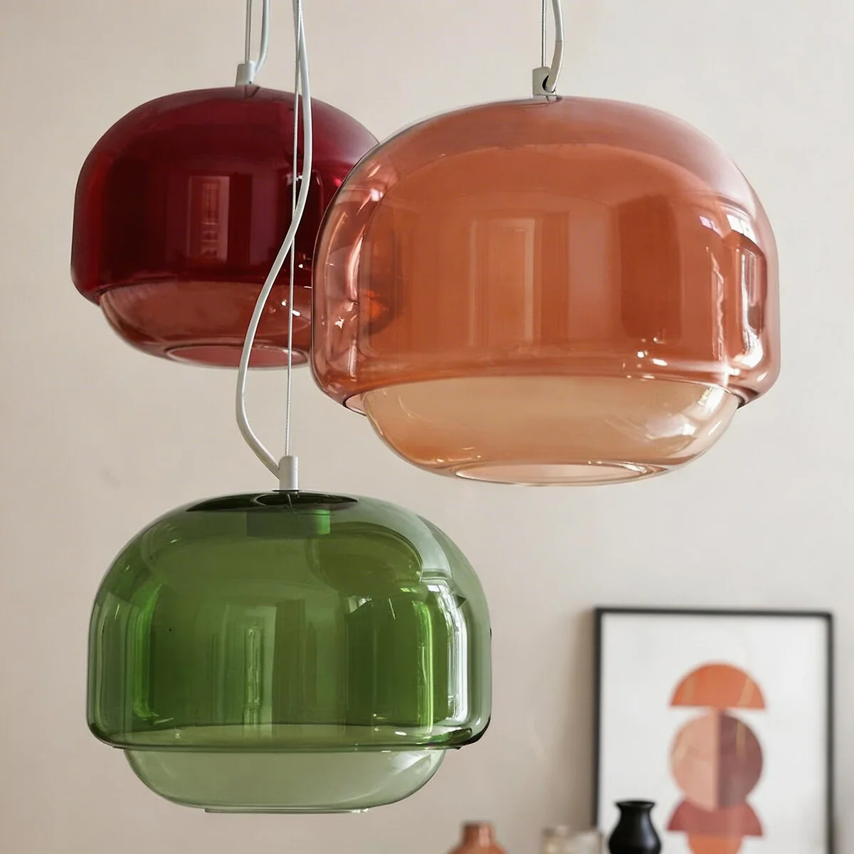 Kinoko Ceiling Light in Coloured Glass Ø30.5cm – image 2