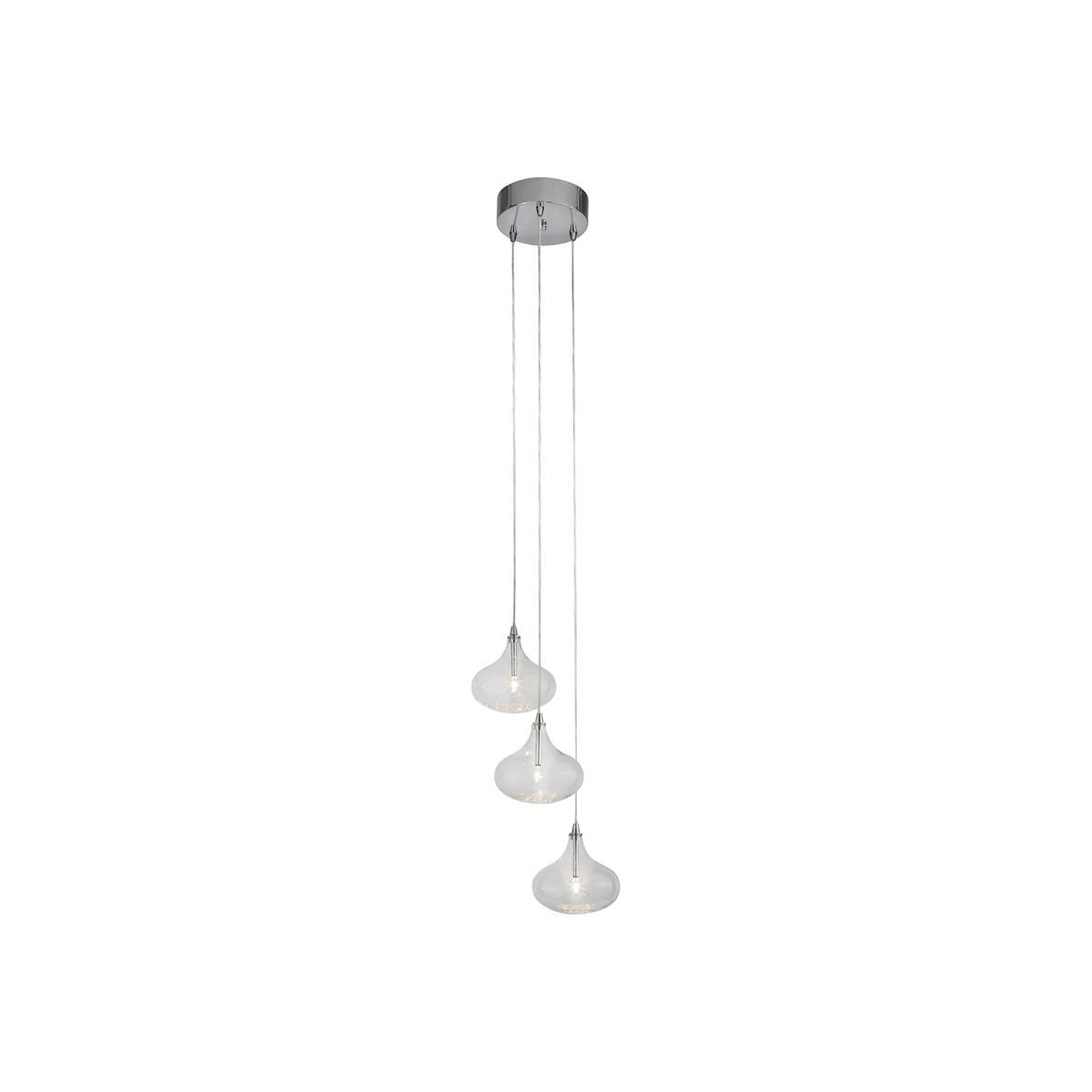 Triple Drop Glass Shade Ceiling Light