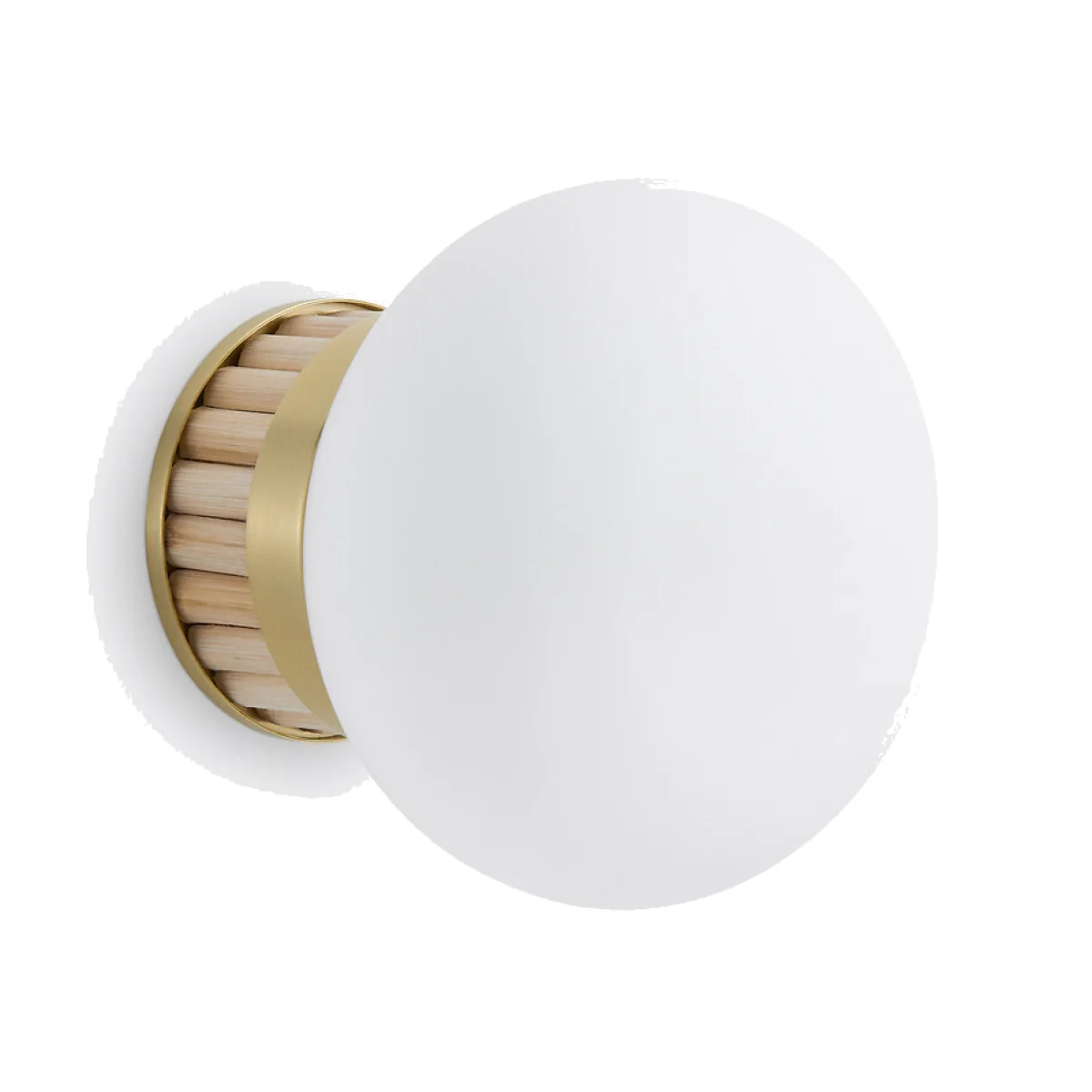 Dolce Wall Or Ceiling Light in Brass, Bamboo and Opaline Glass – image 1