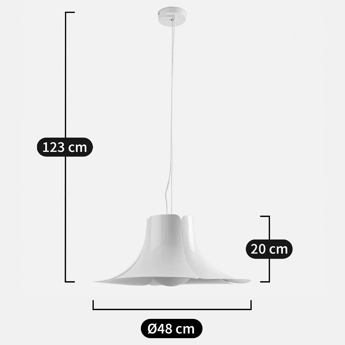 Tessen Petal Ceiling Light in Metal and Opaline Ø48cm – image 9