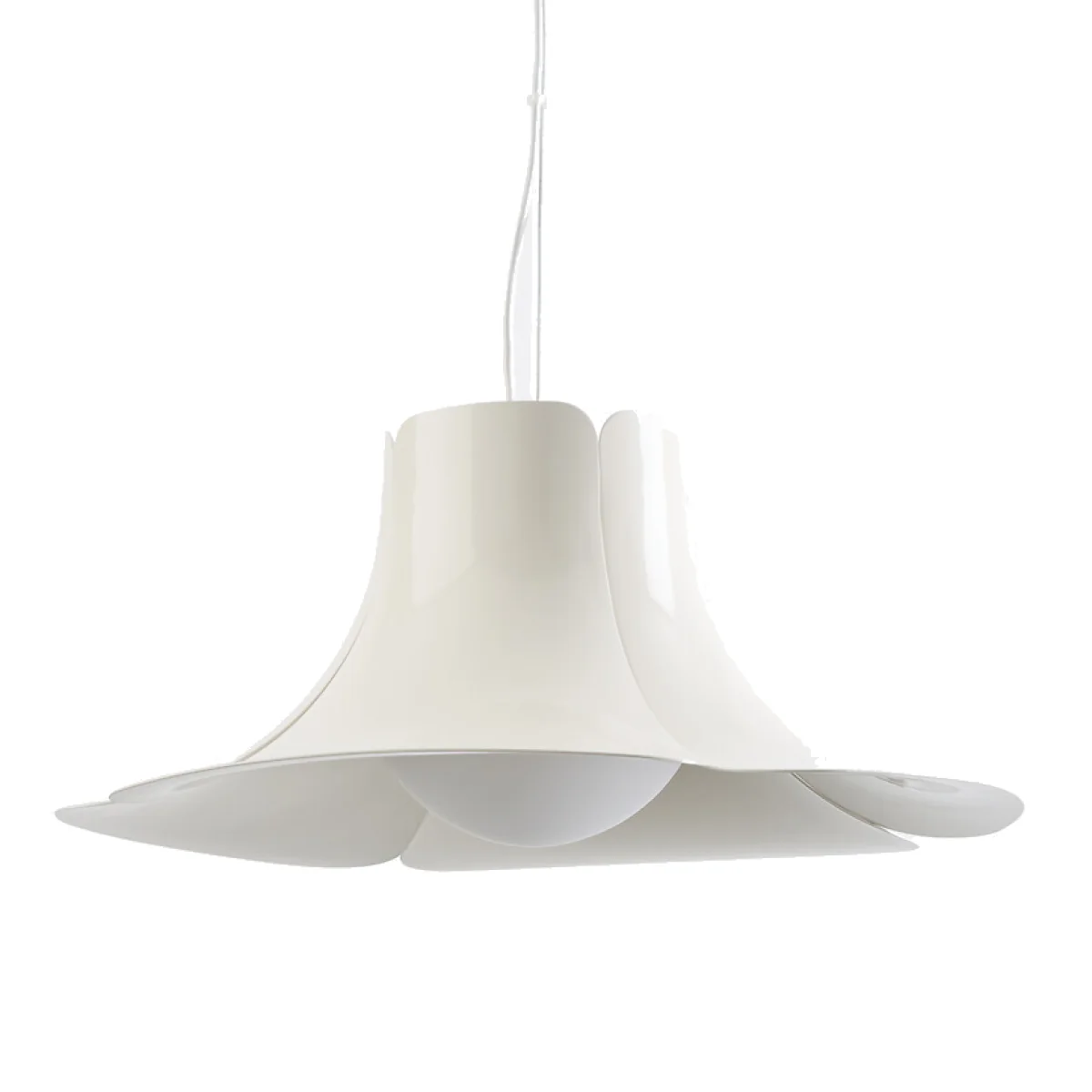 Tessen Petal Ceiling Light in Metal and Opaline Ø48cm – image 1