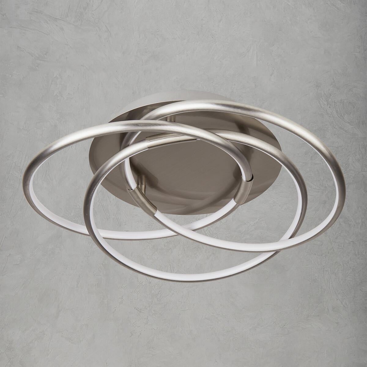 3 Hoop Satin Nickel Ceiling Light – image 2