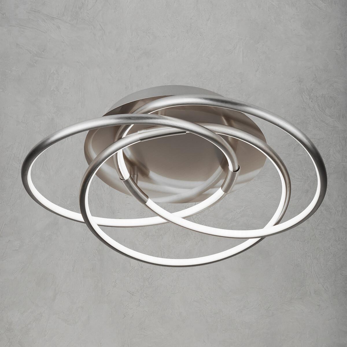 3 Hoop Satin Nickel Ceiling Light – image 1