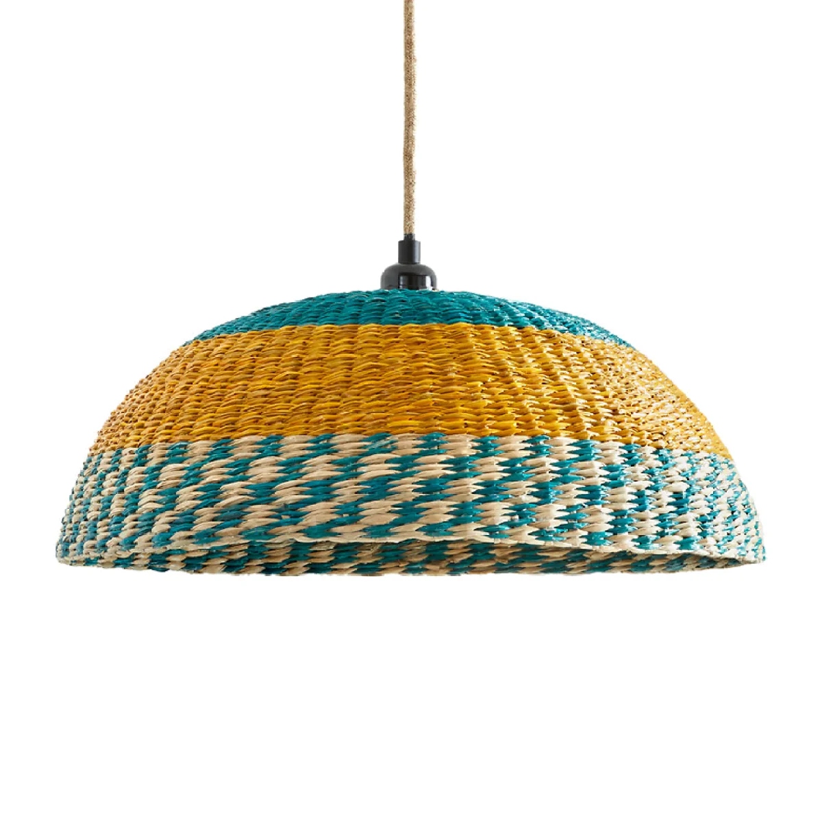 Hilo Colourful Woven Straw 44cm Diameter Ceiling Light – image 1