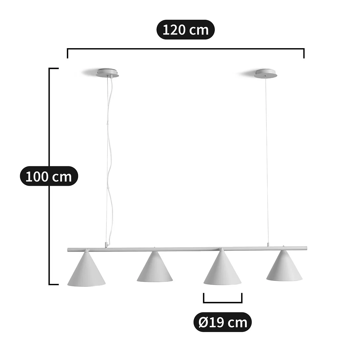 Moke Adjustable 4-Cone Ceiling Light – image 7