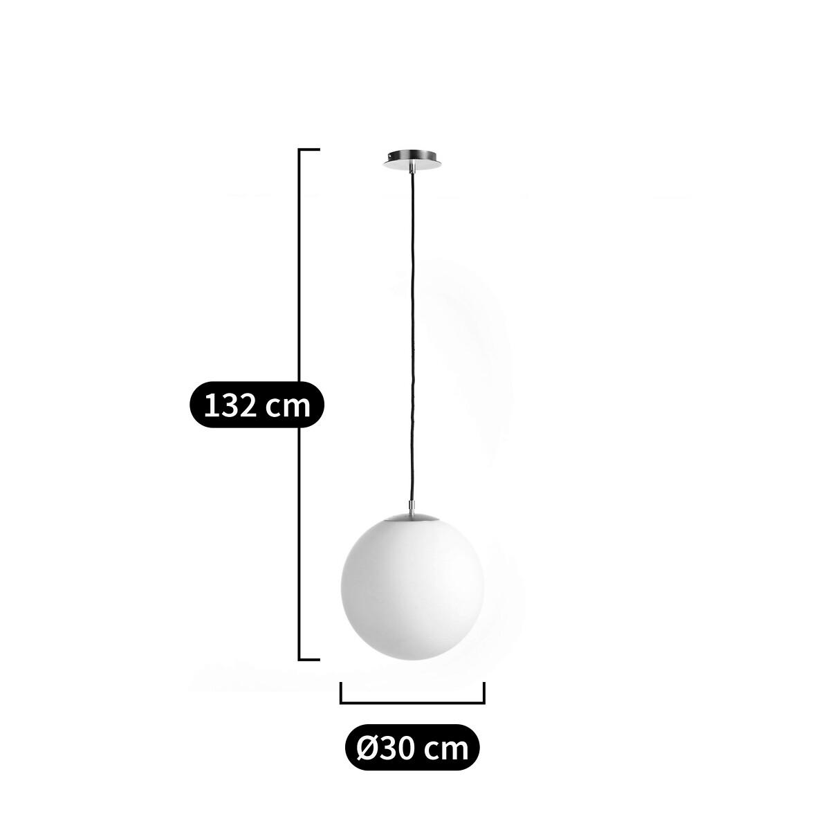 Moricio 30cm Diameter Opaline & Brass Globe Ceiling Light – image 8