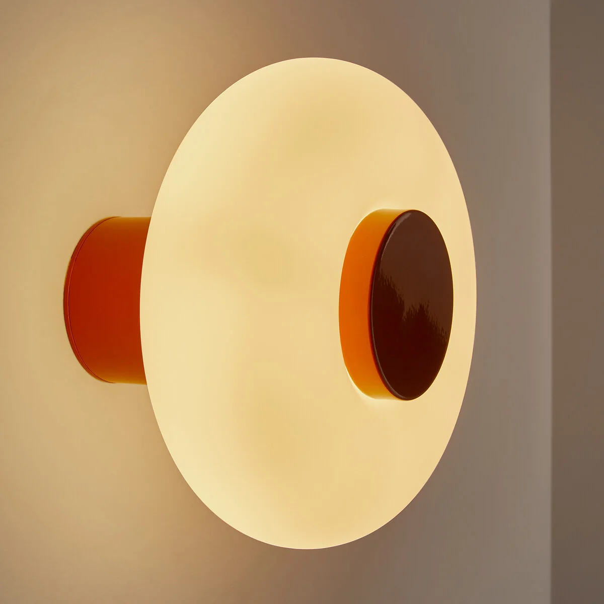 Omer Wall Or Ceiling Light in Iron and Opaline Glass, Diameter 21.5cm – image 3