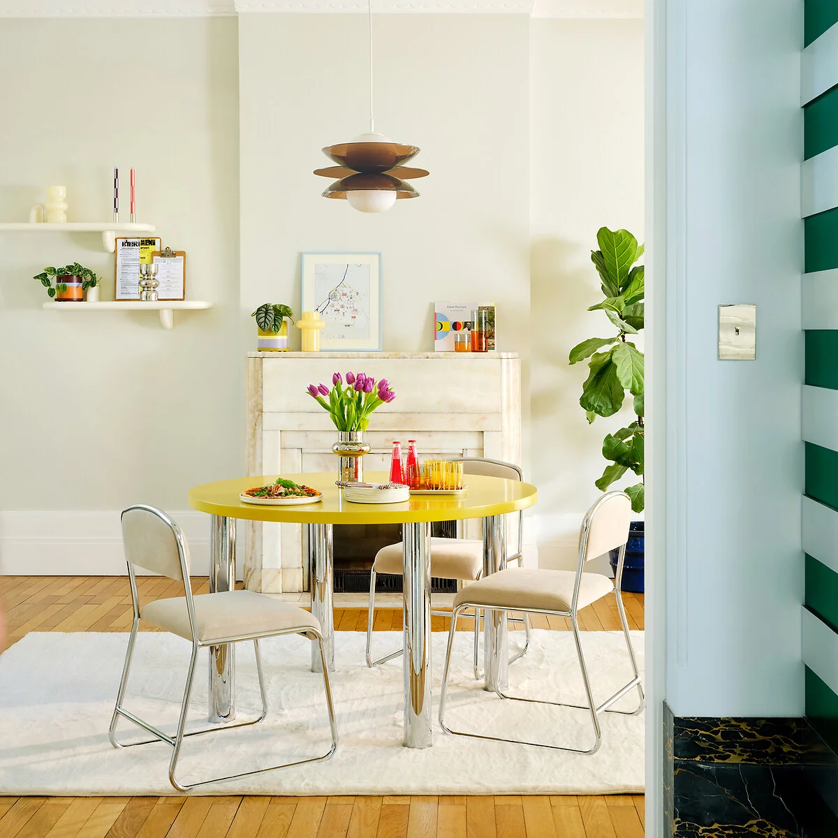 Okara Ceiling Light in Plexiglass and Opaline Glass – image 2
