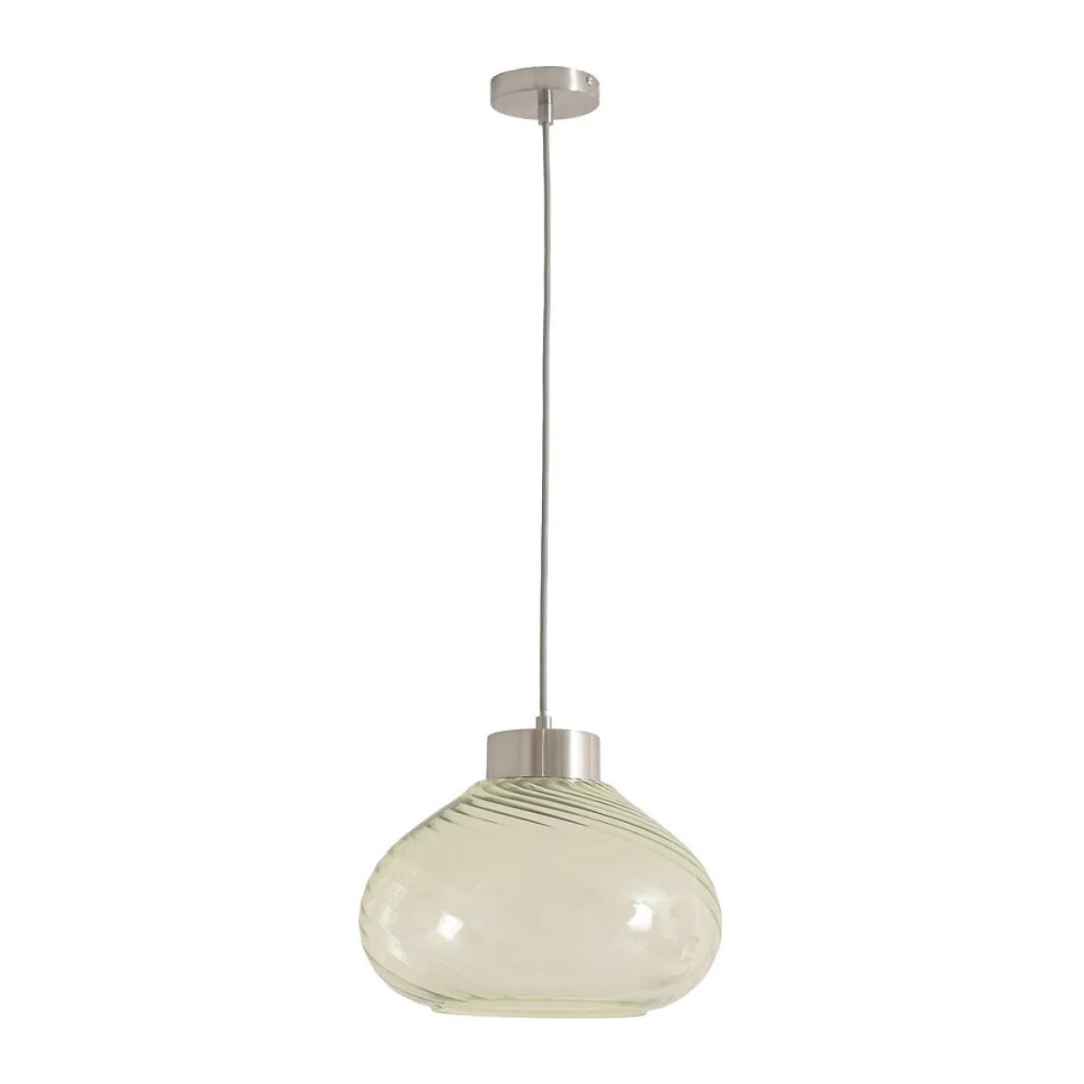 Courtney Brushed Metal Pendant Light with Spiral Glass Shade – image 5