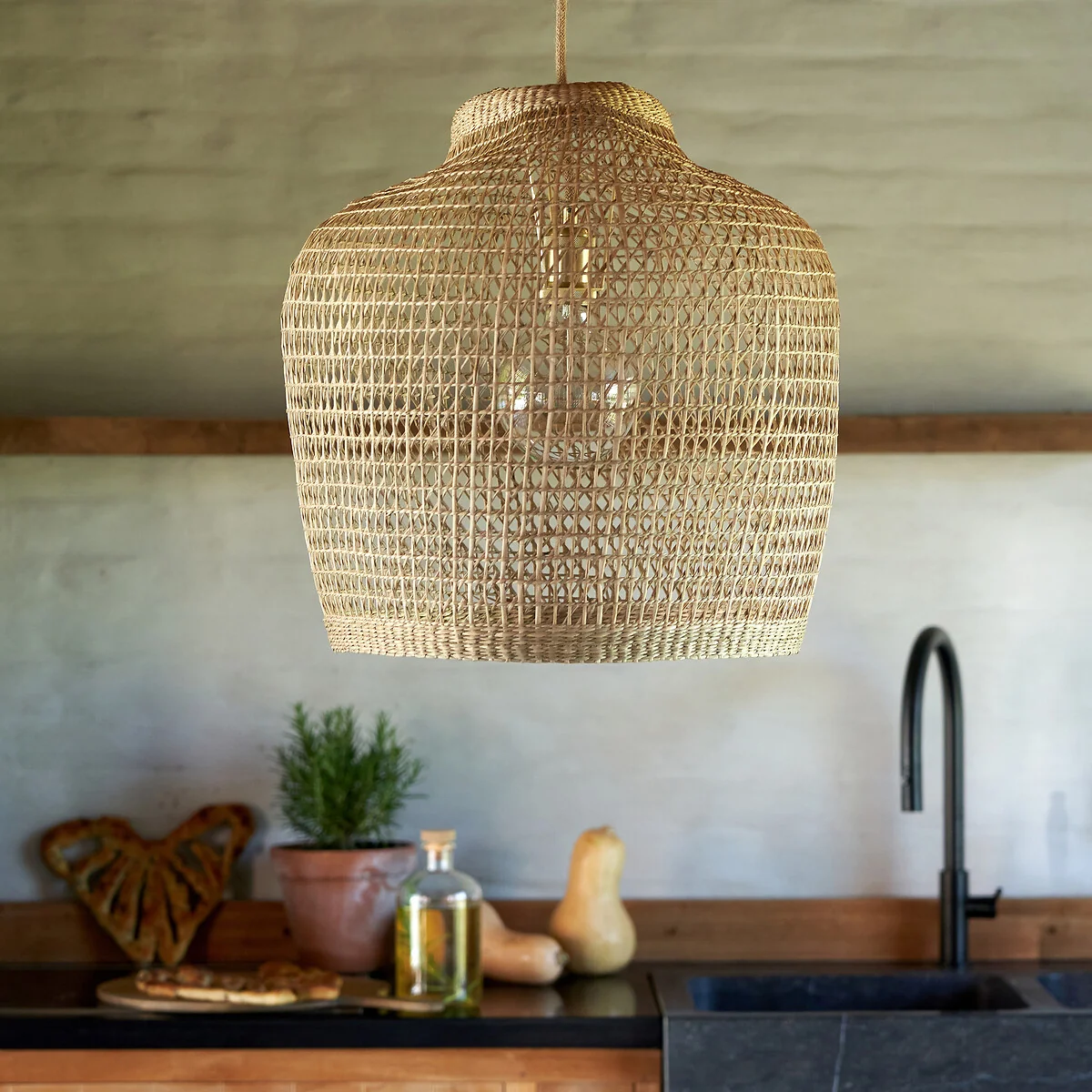 Makita 50cm Diameter Woven Grass Ceiling Light – image 2