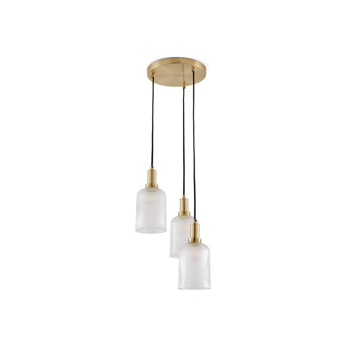 Bogota Brass and Striated Glass Cluster Ceiling Light – image 1