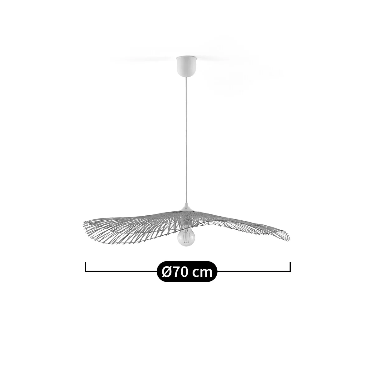 Ezia Bamboo Lightweight 70cm Diameter Ceiling Light Shade – image 5