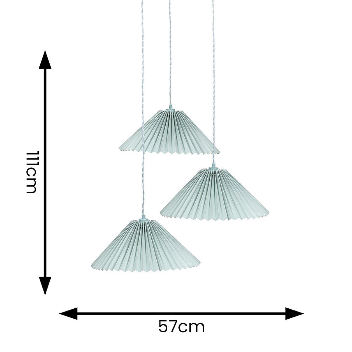 Akira Pleated Shade 3 Drop Ceiling Light – image 6
