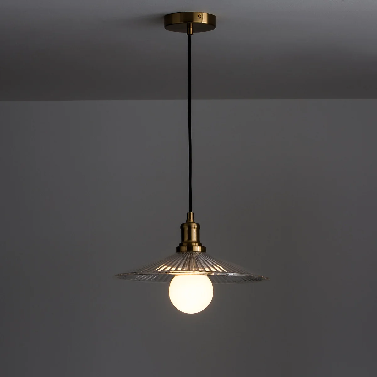 Iloa 35.5cm Diameter Glass & Brass Ceiling Light – image 4