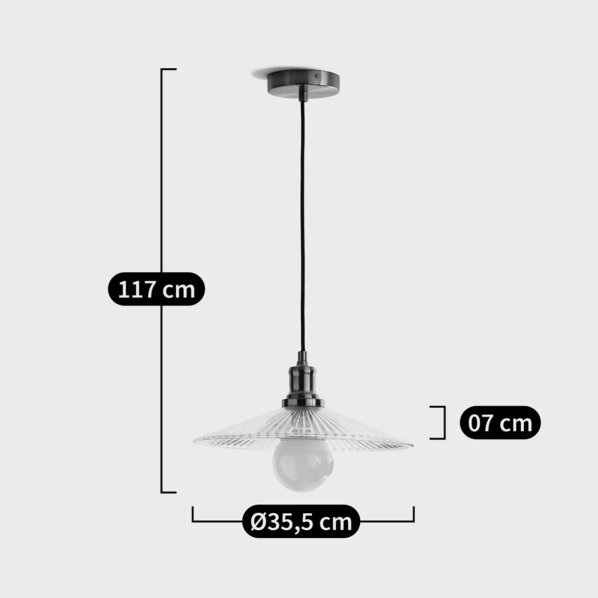 Iloa 35.5cm Diameter Glass & Brass Ceiling Light – image 6