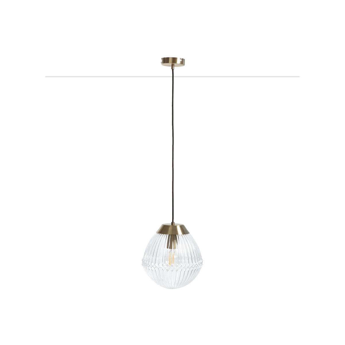 Ari 26cm Dimeter Brass and Textured Glass Ceiling Light – image 1