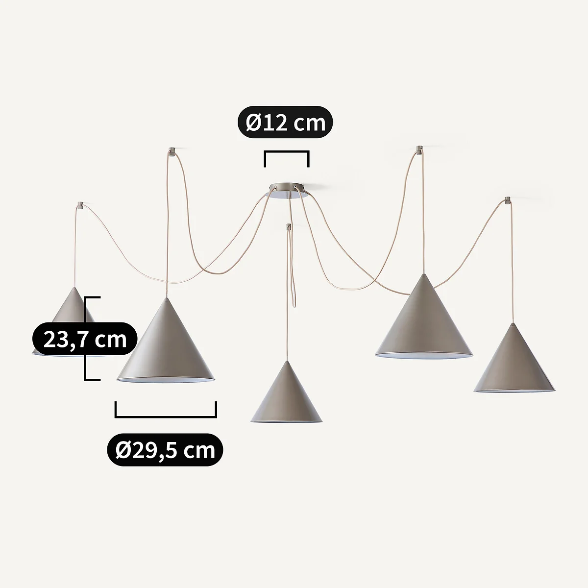 Moke Modular Ceiling Light with 5 Cones – image 8