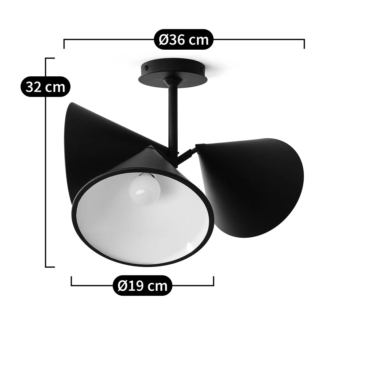 Moke 3-Cone Ceiling Light – image 6