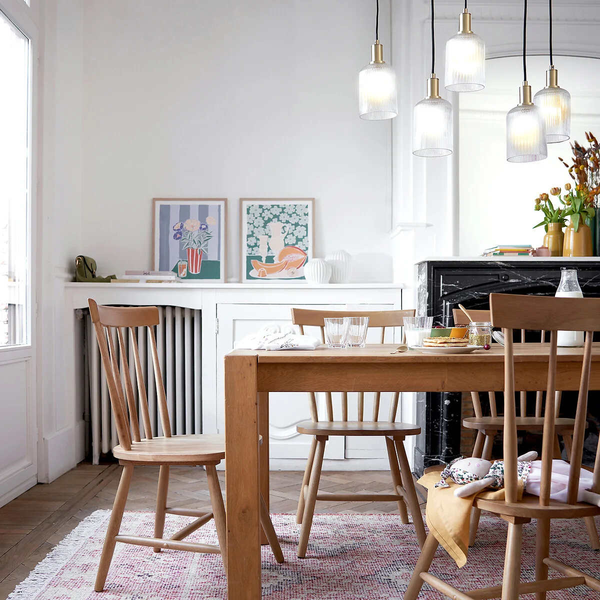 Bogota Brass and Striated Glass Cluster Ceiling Light – image 2