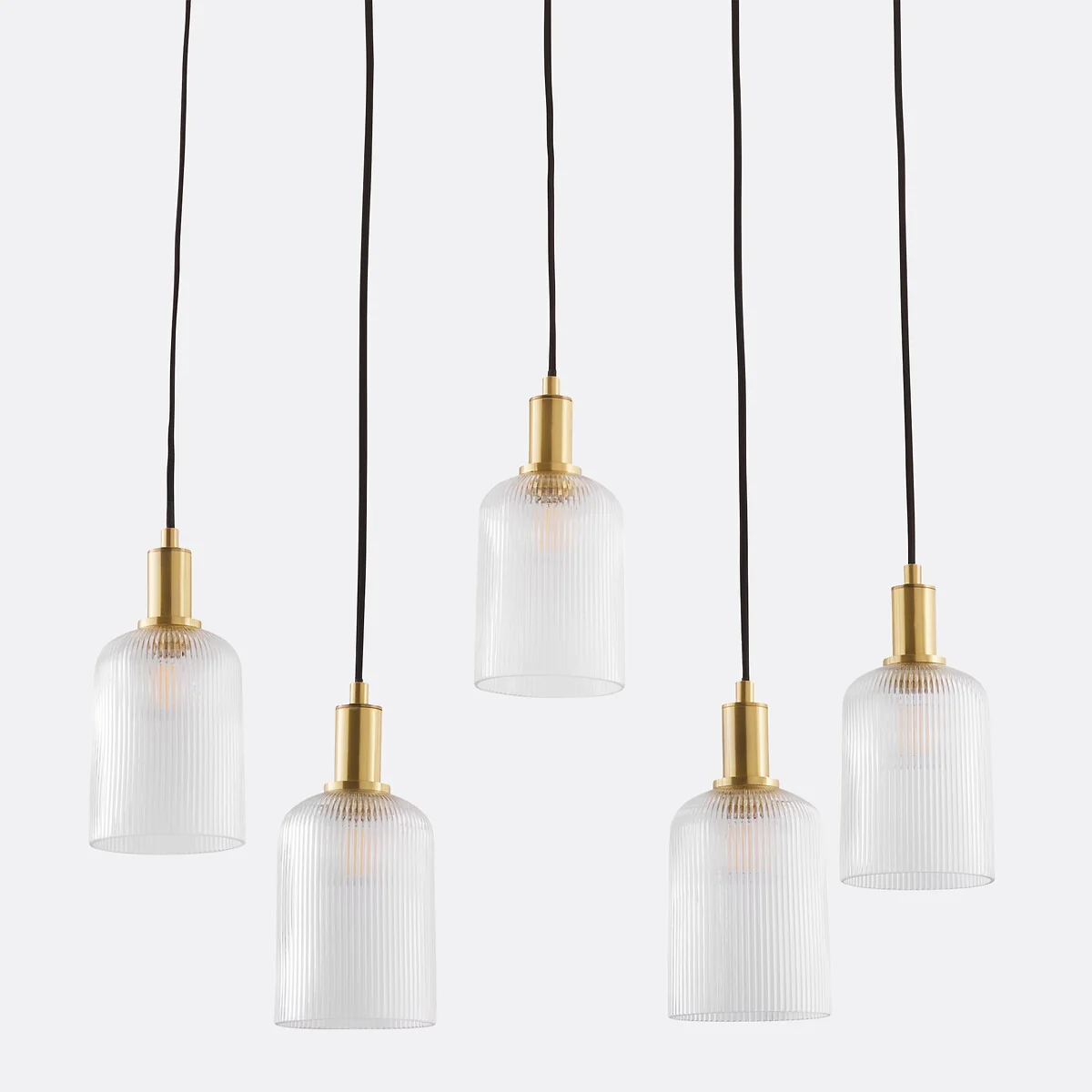 Bogota Brass and Striated Glass Cluster Ceiling Light – image 4