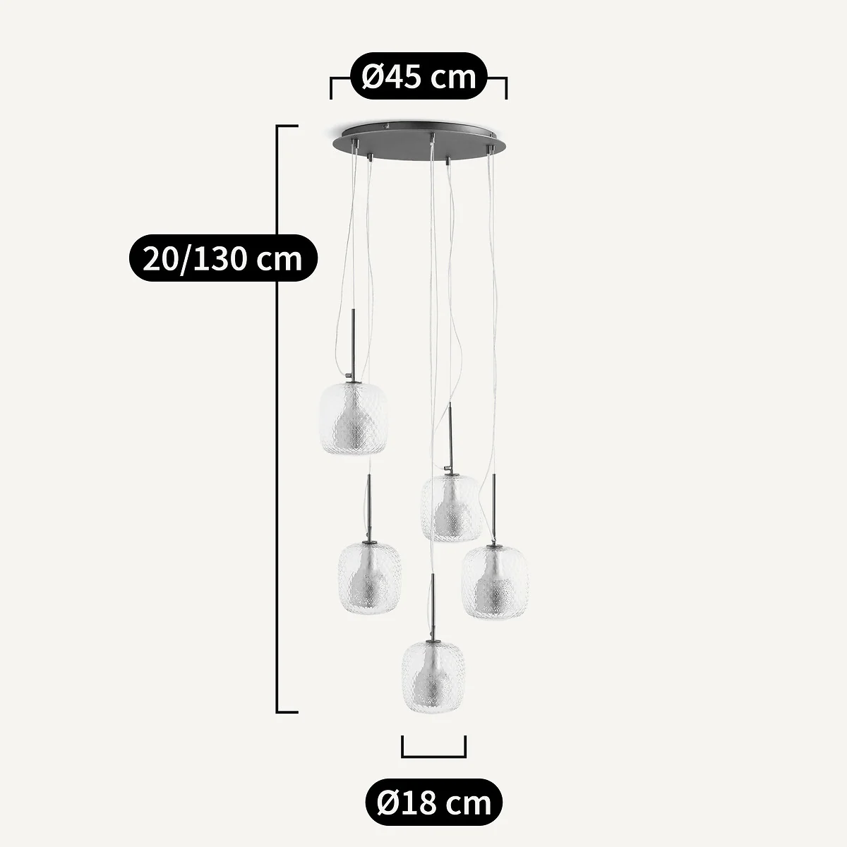Mistinguett 5 Globe Cluster Ceiling Light – image 5