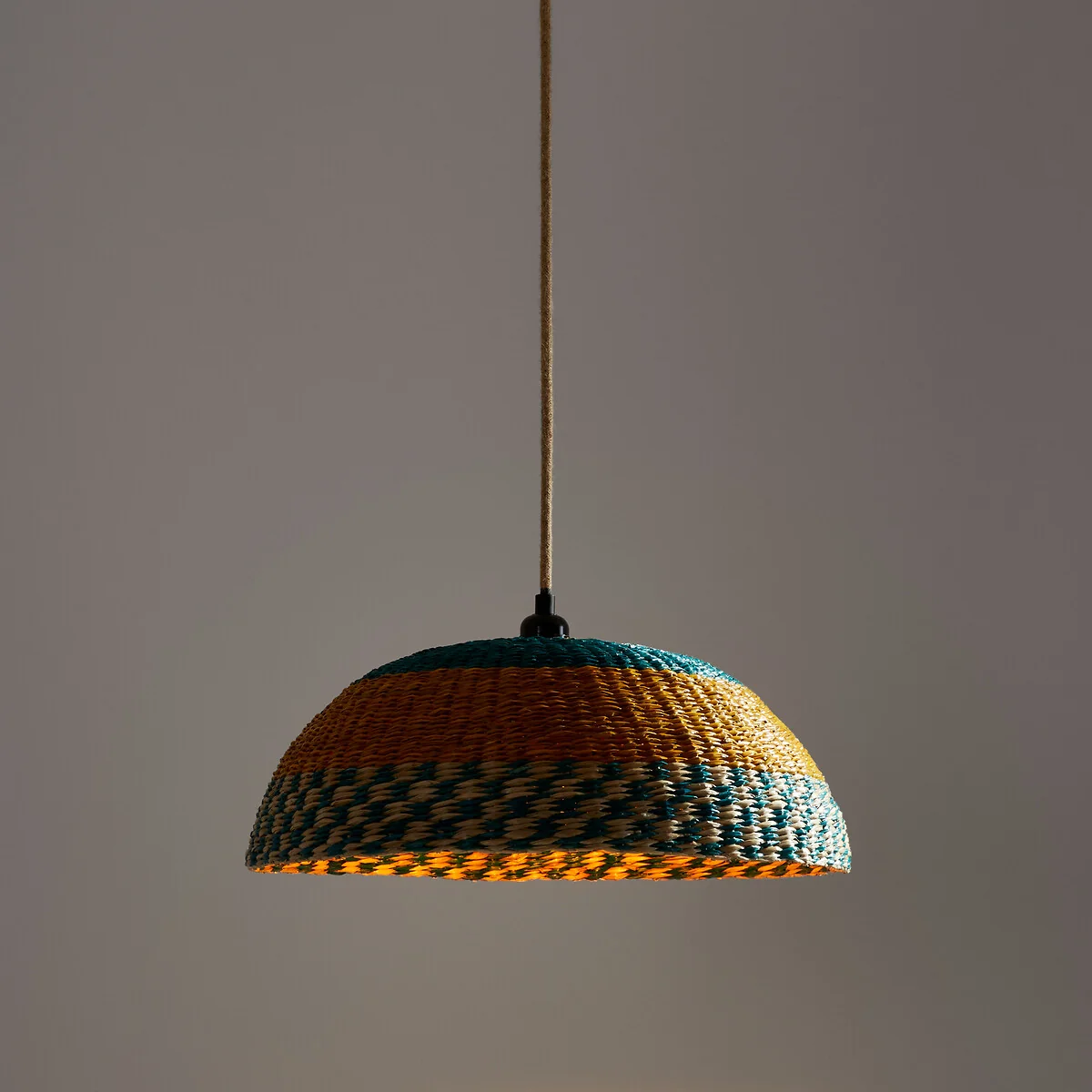 Hilo Colourful Woven Straw 44cm Diameter Ceiling Light Shade – image 3