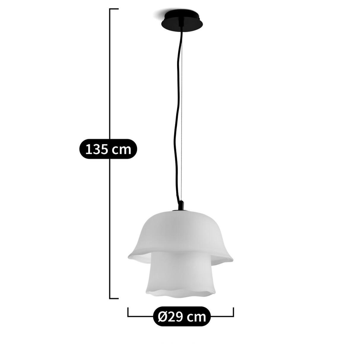 Linza Metal and Sandblasted Glass Pendant Light – image 5