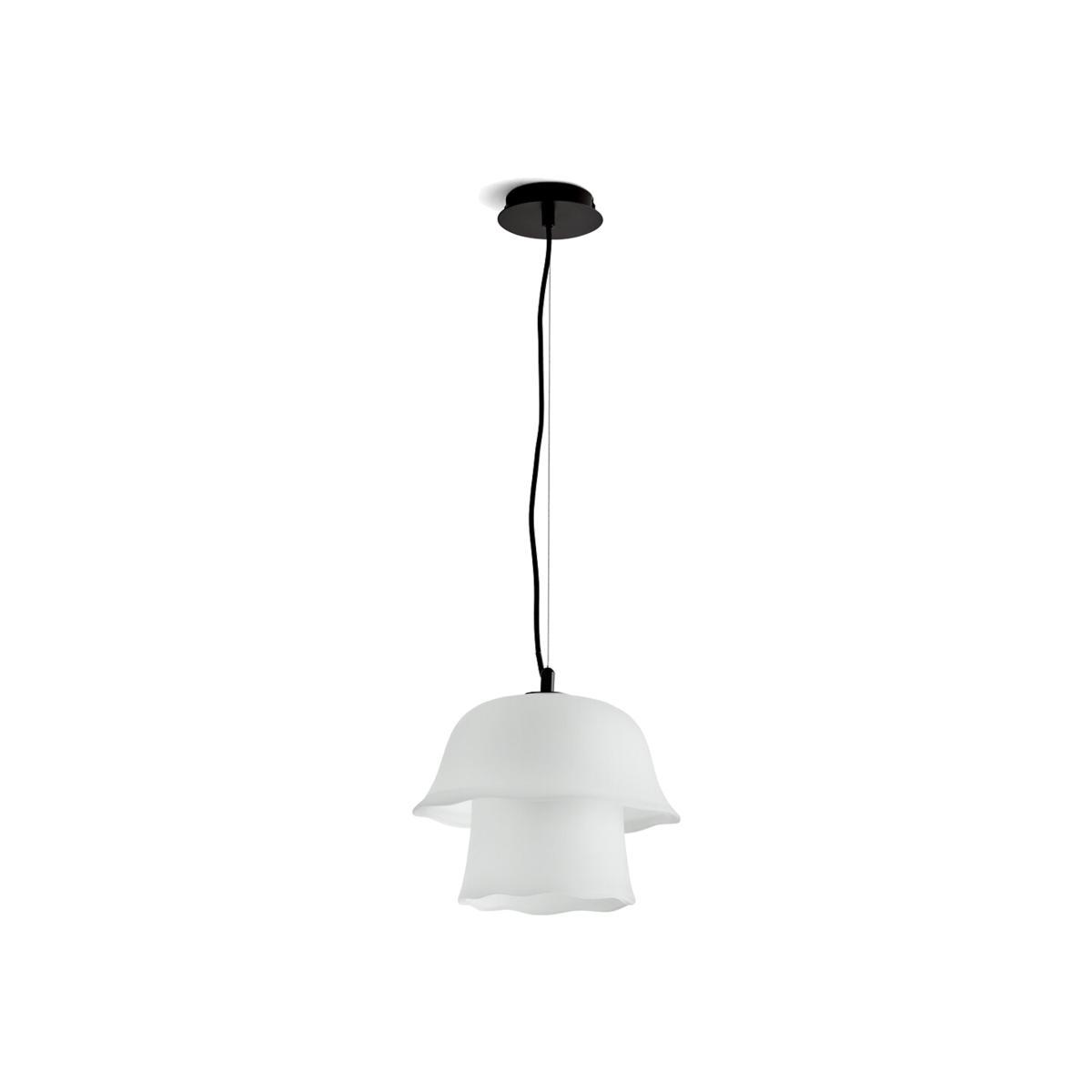 Linza Metal and Sandblasted Glass Pendant Light – image 1