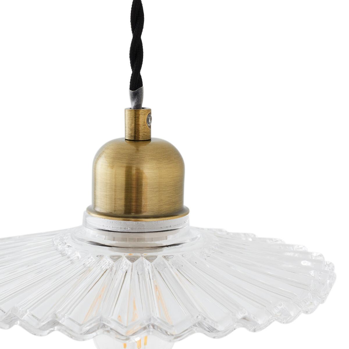 Iloa 20cm Diameter Brass and Striated Glass Ceiling Light – image 3