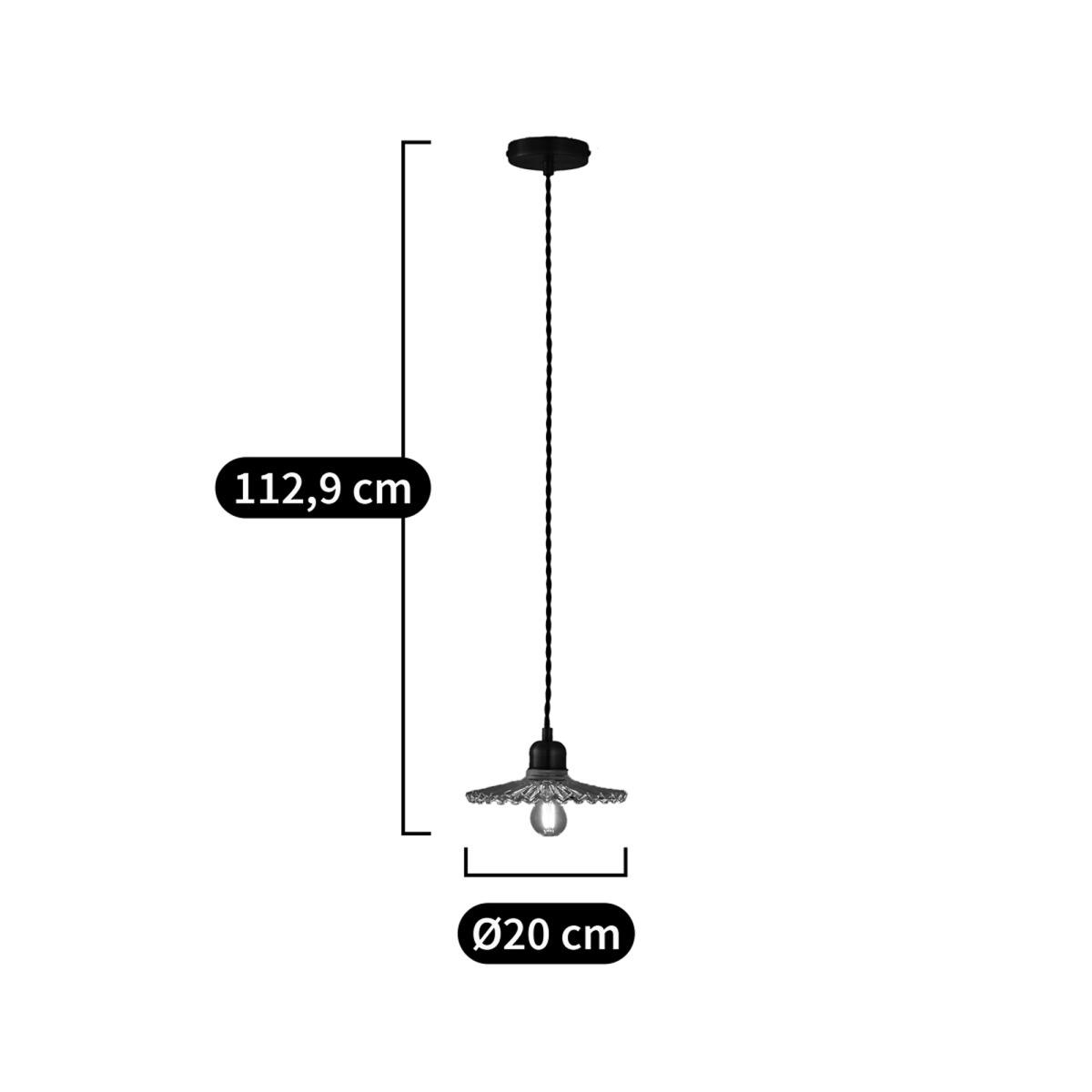 Iloa 20cm Diameter Brass and Striated Glass Ceiling Light – image 4