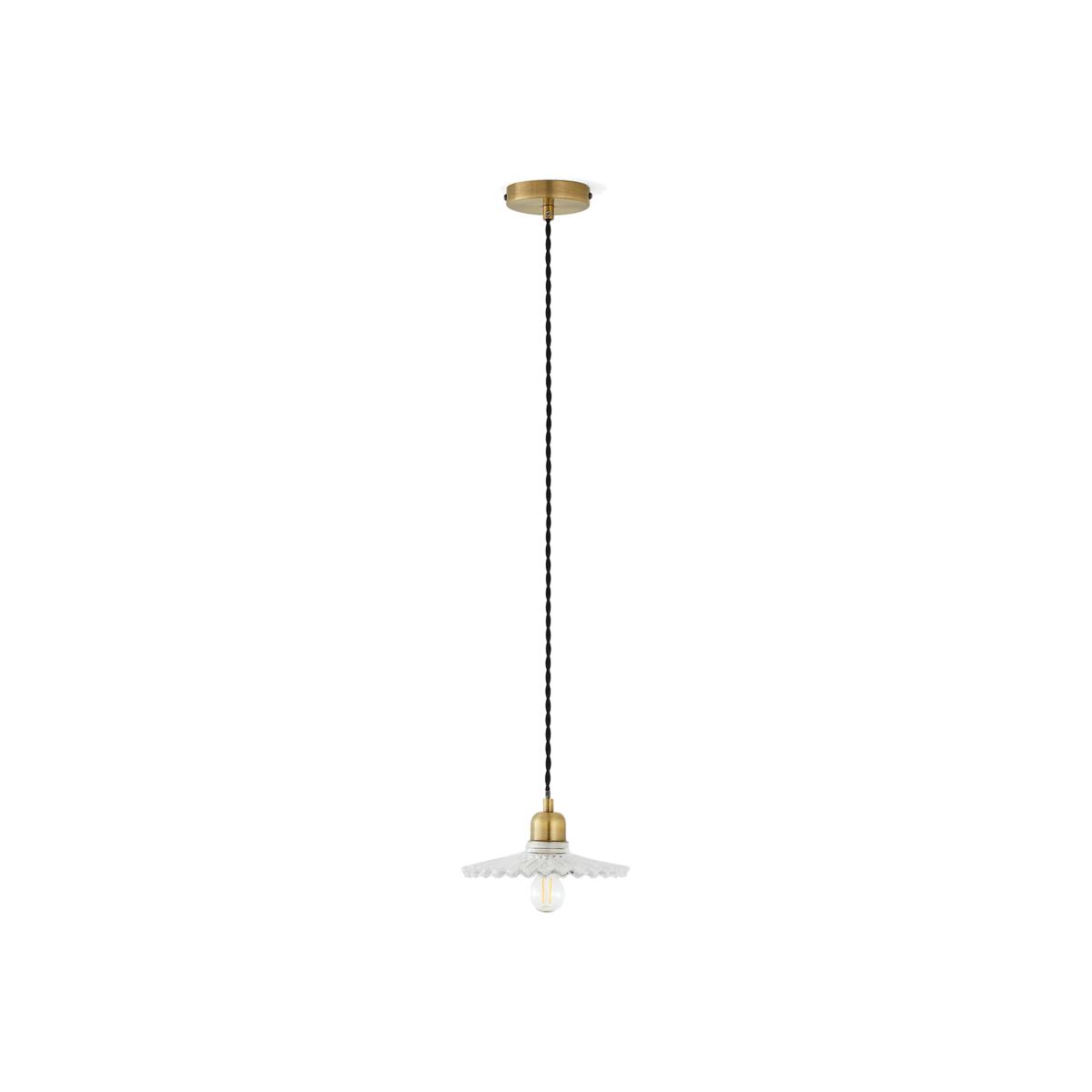 Iloa 20cm Diameter Brass and Striated Glass Ceiling Light – image 1