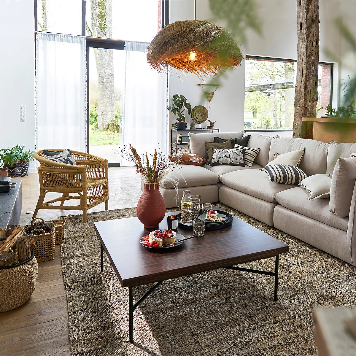Samaï 50cm Diameter Panama Fibre Ceiling Light – image 3