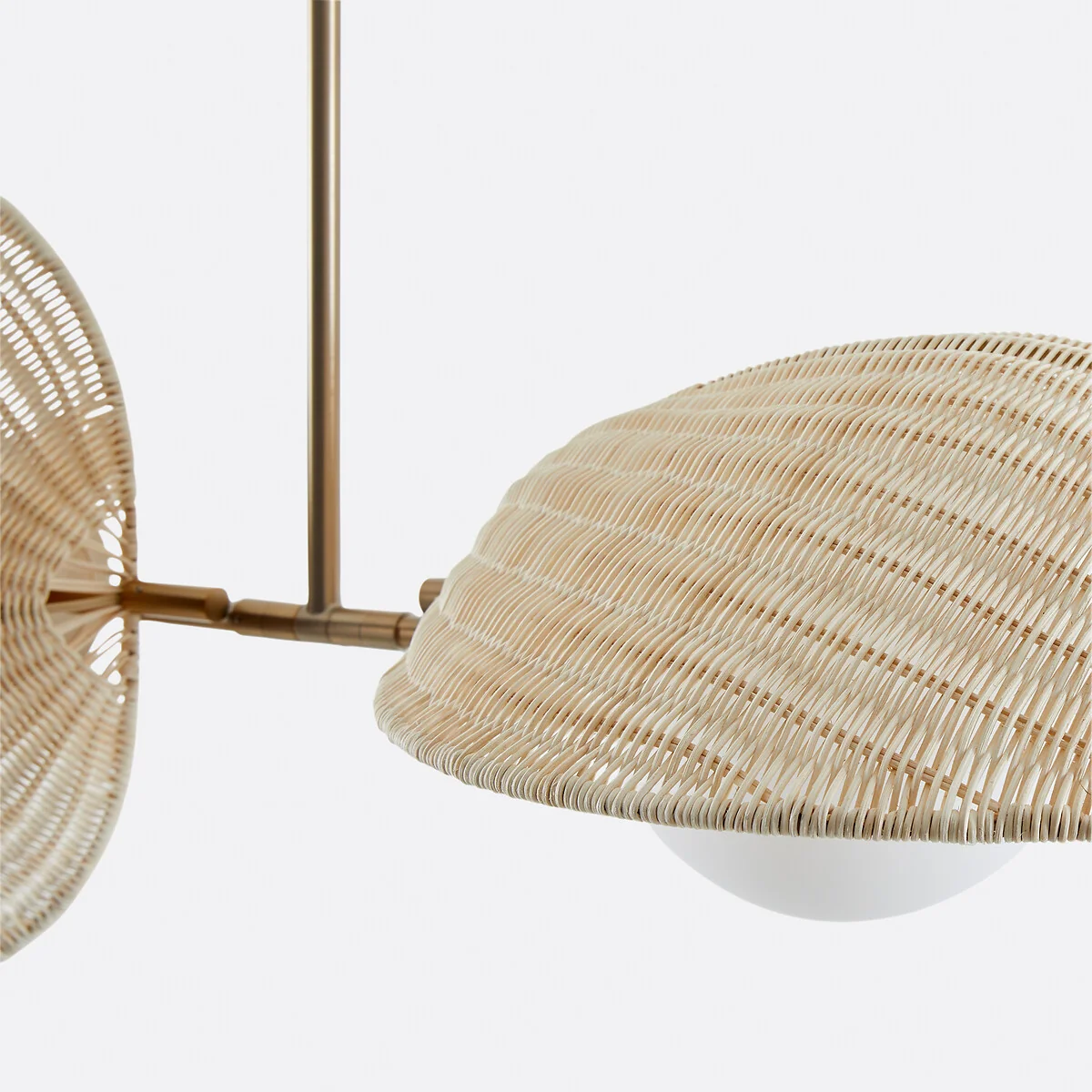 Javana Double Opaline Ceiling Light in Rattan/brass – image 5