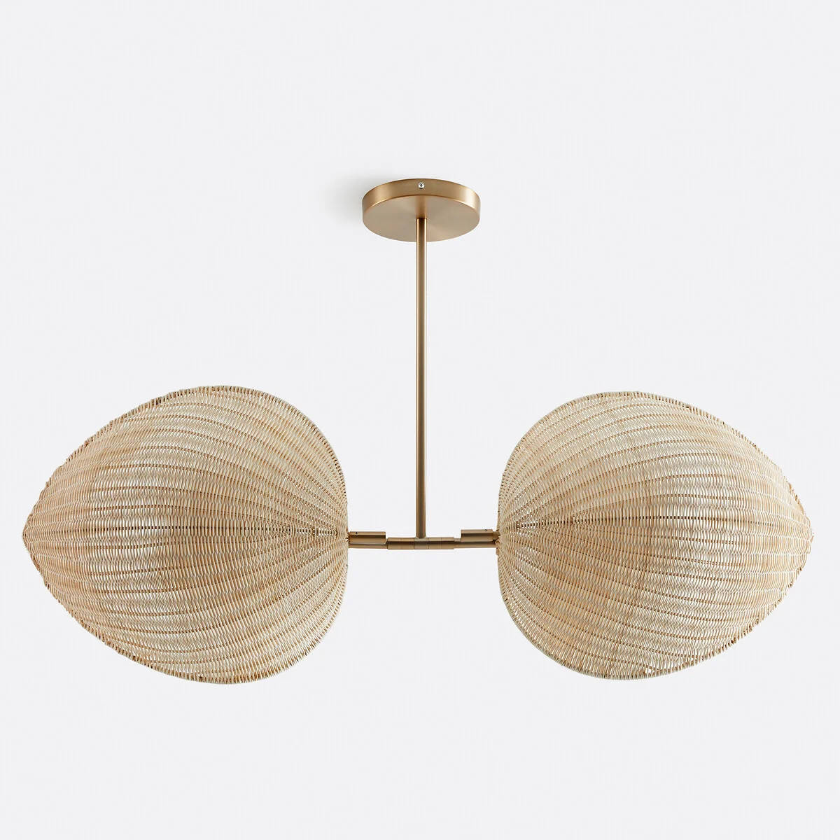 Javana Double Opaline Ceiling Light in Rattan/brass – image 8
