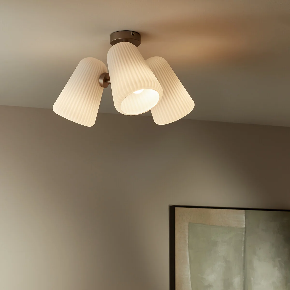 Fosca Fluted Opaline Ceiling Light – image 2