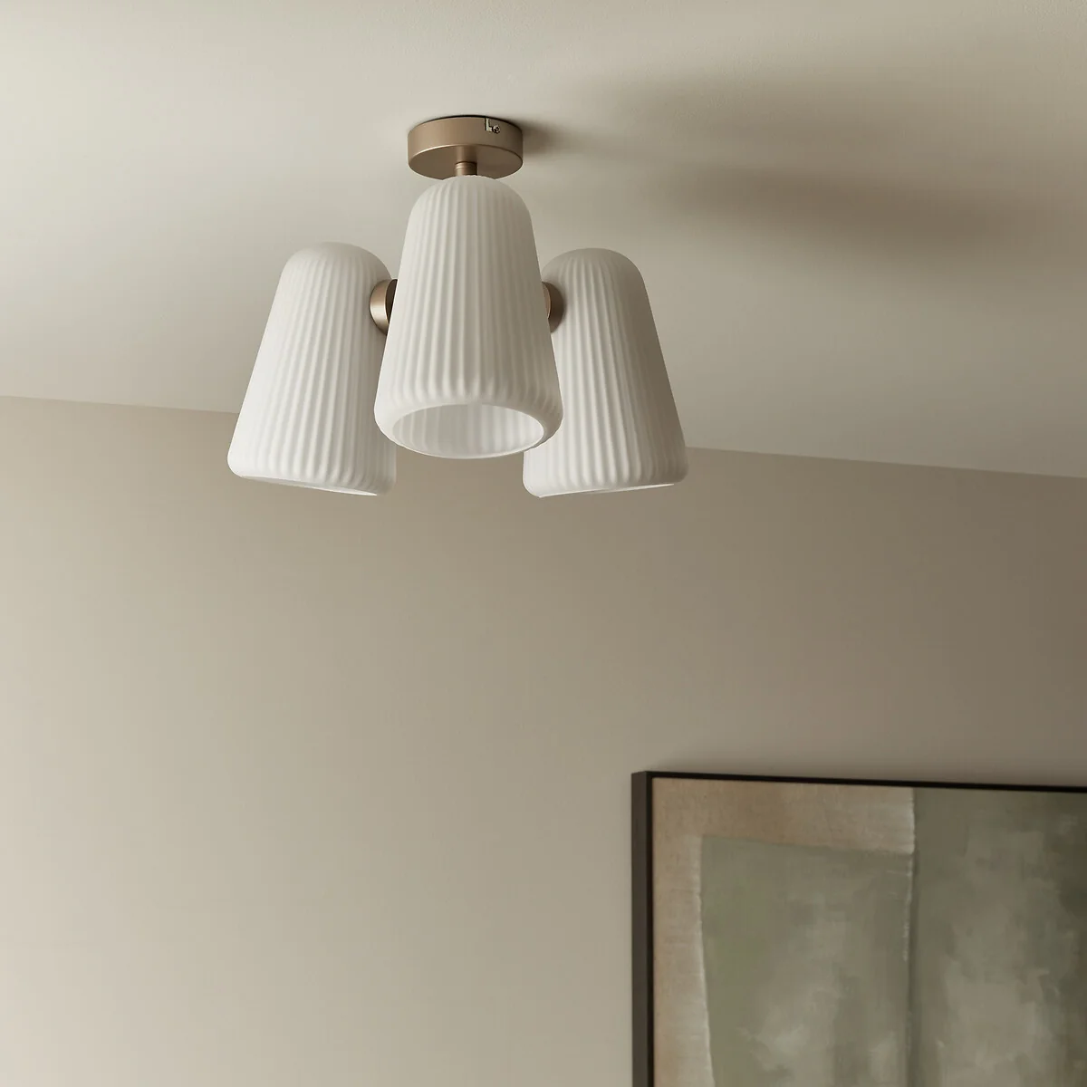 Fosca Fluted Opaline Ceiling Light – image 5