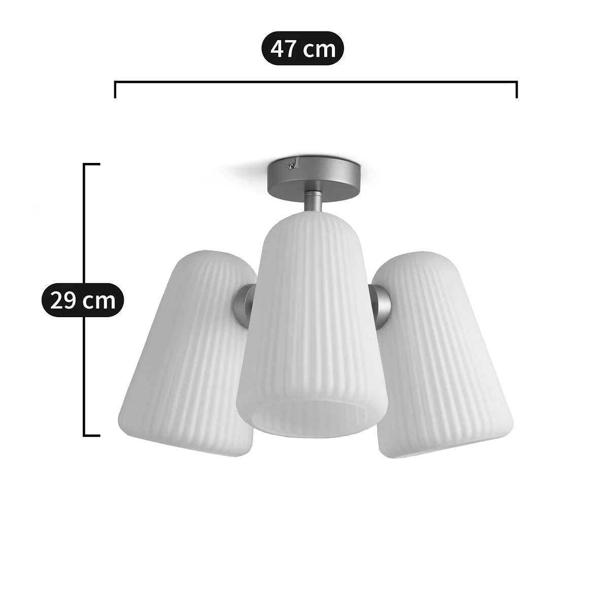 Fosca Fluted Opaline Ceiling Light – image 7