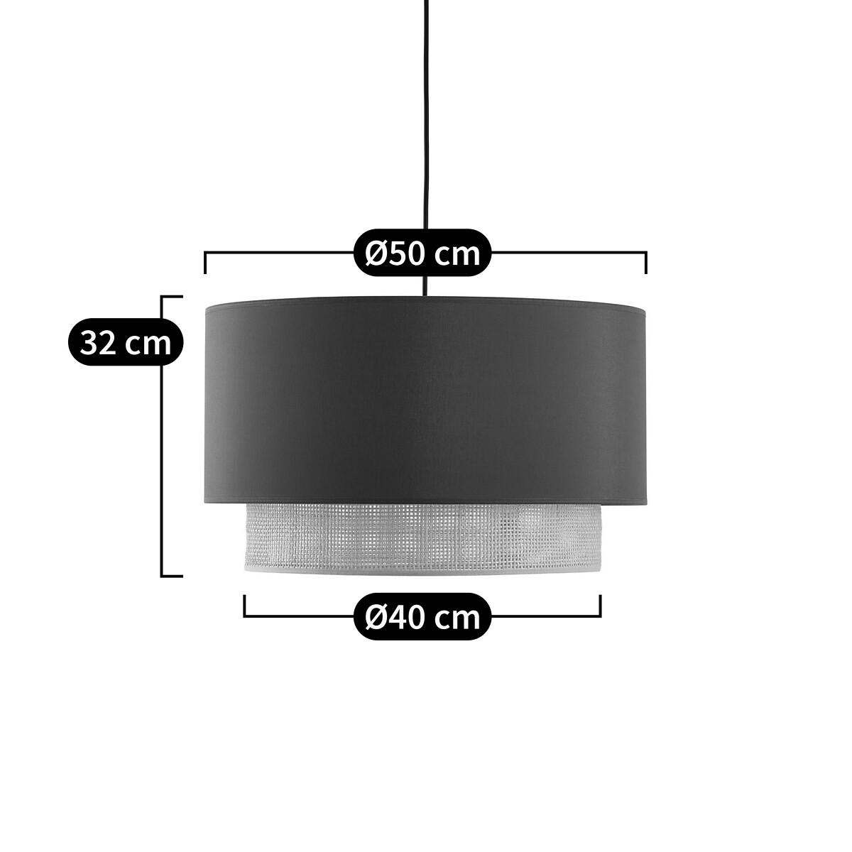 Dolkie 50cm Diameter Polycotton & Rattan Double Ceiling Light Shade – image 7