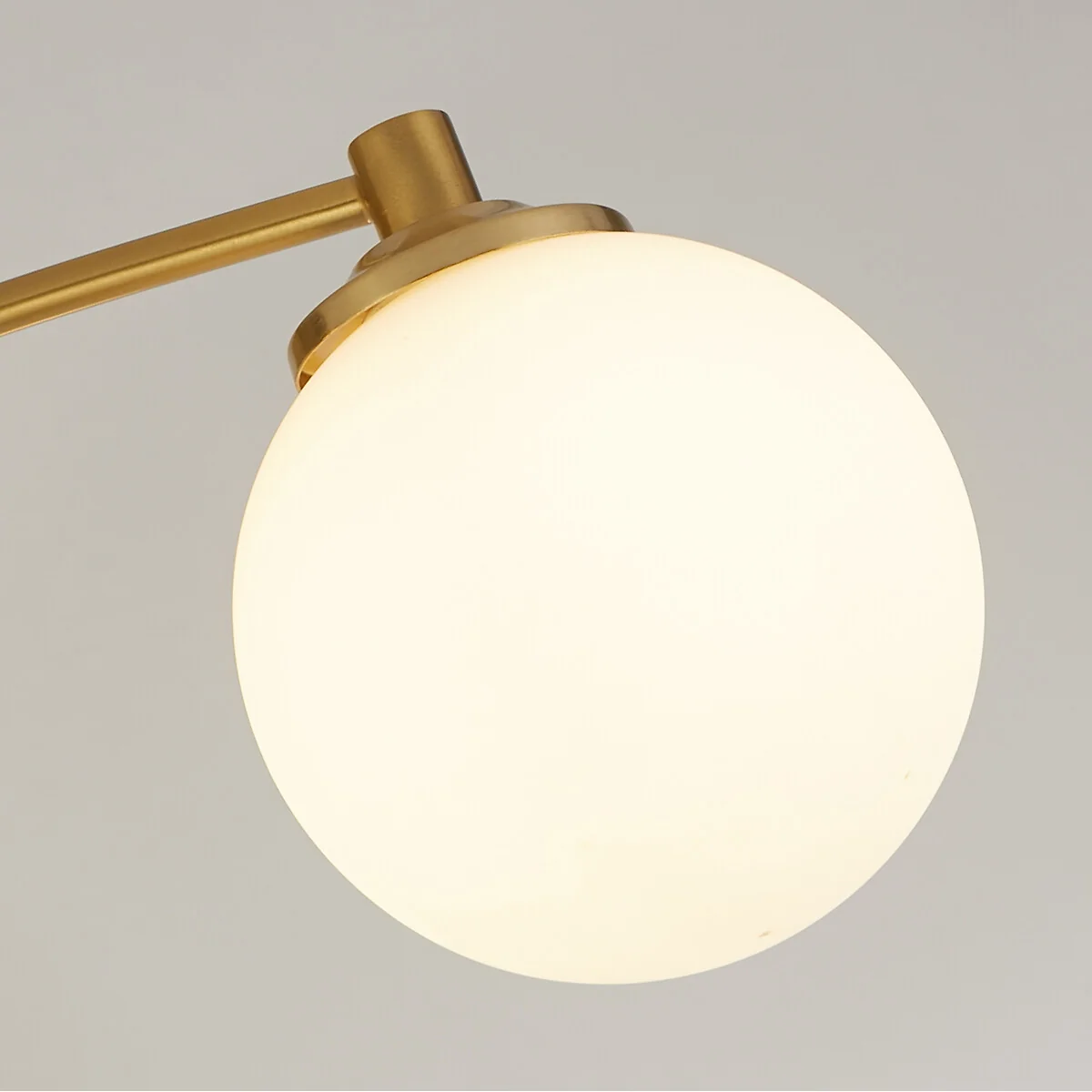 3 Light Opal and Brass Ceiling Pendant – image 4