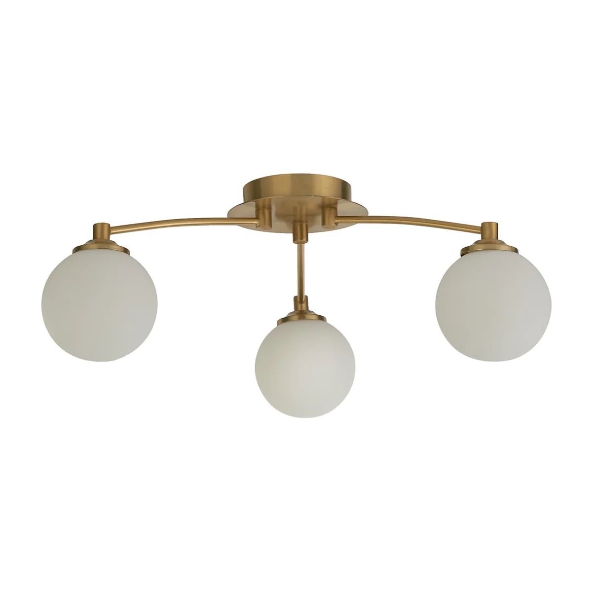 3 Light Opal and Brass Ceiling Pendant – image 1