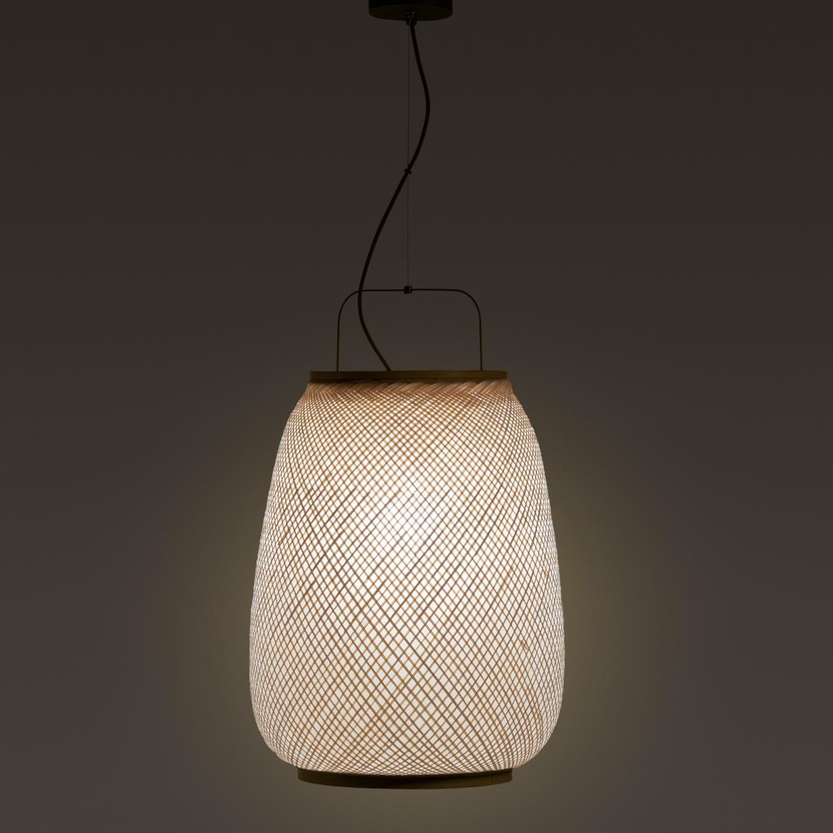 Titouan Bamboo & Rice Paper Pendant Ceiling Light, by E. Gallina – image 2