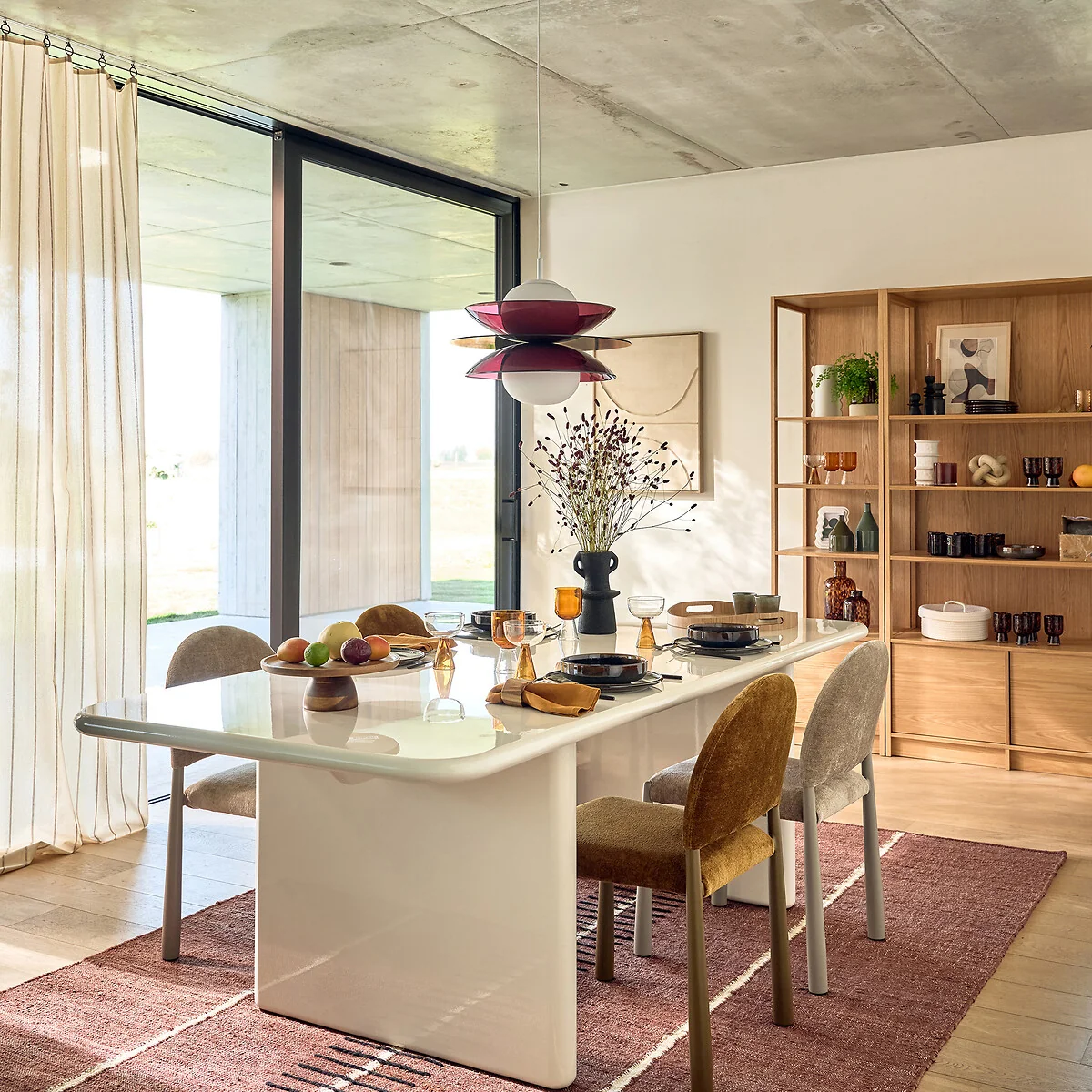 Okara Ceiling Light in Plexiglass and Opaline Glass – image 2
