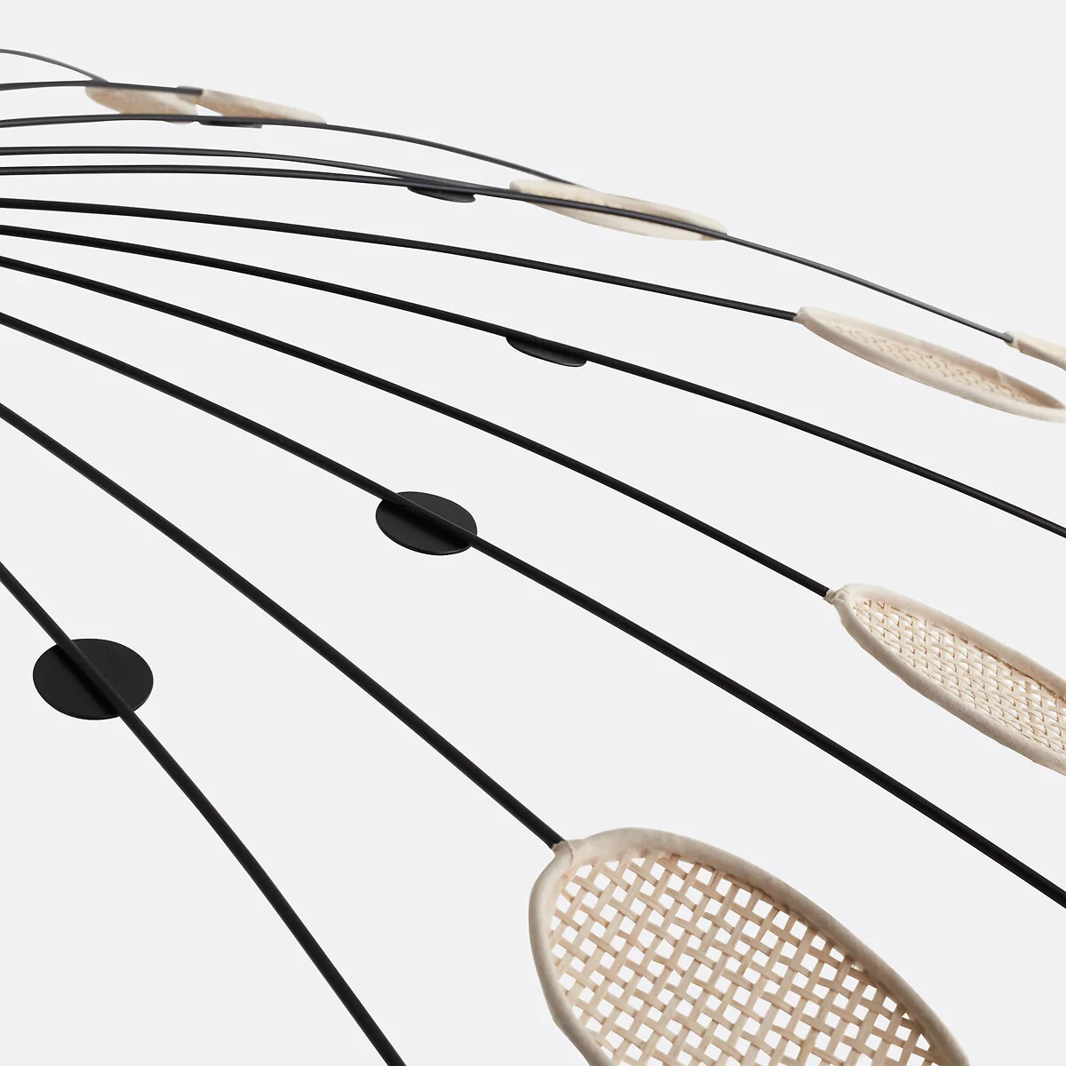 Léonie 138cm Diameter Metal & Cane Pendant Light – image 4
