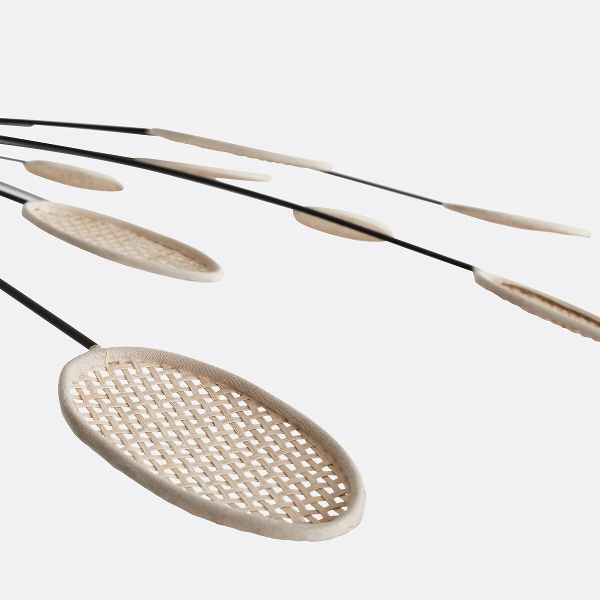 Léonie 138cm Diameter Metal & Cane Pendant Light – image 5