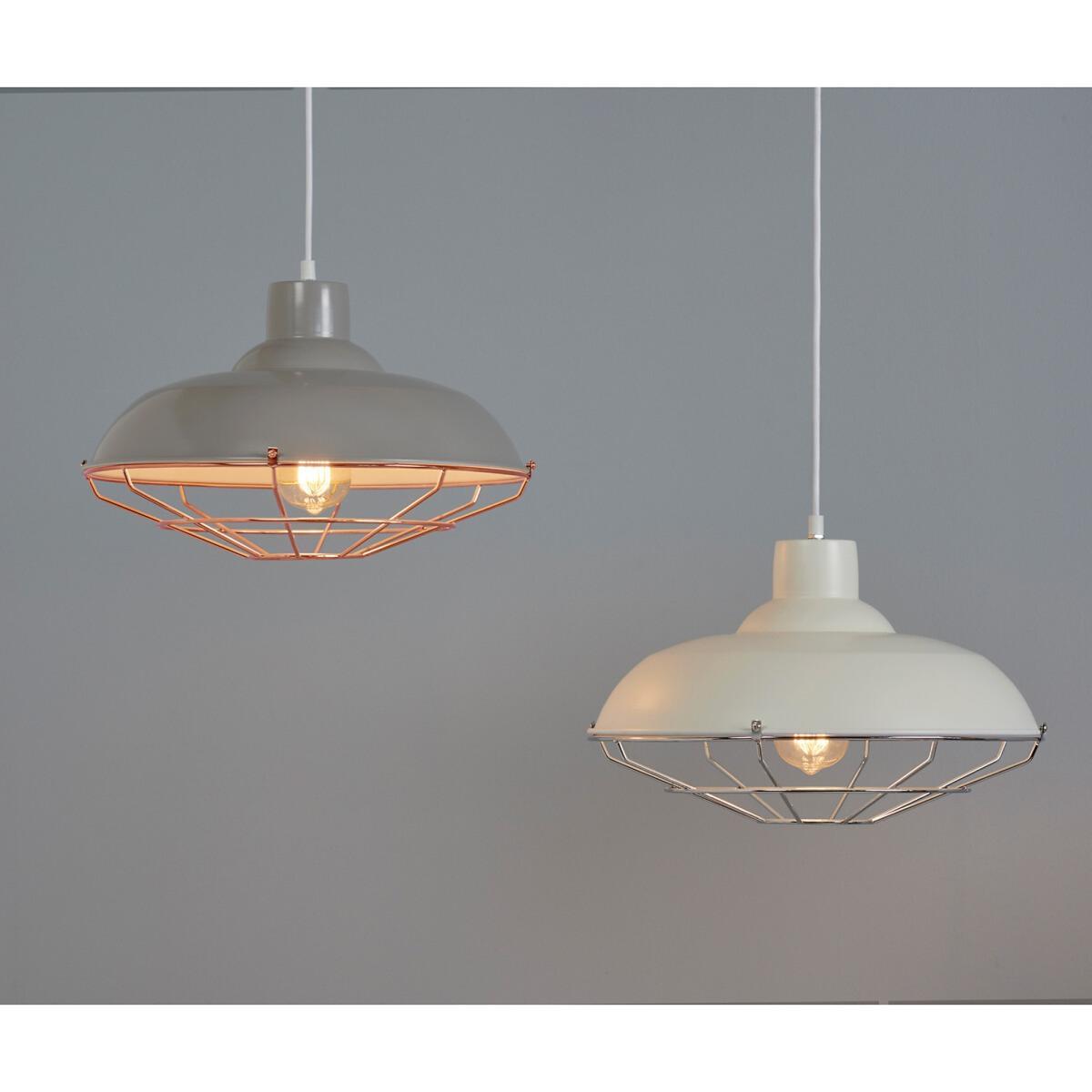 Industrial Grey Metal and Copper Ceiling Light – image 2