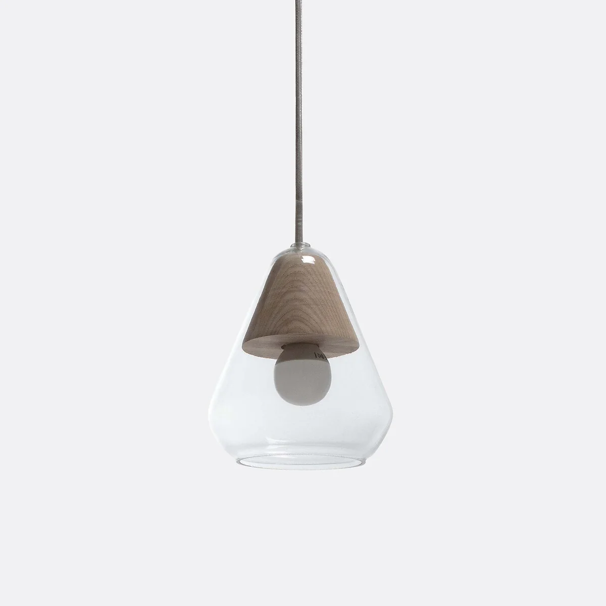 Nasoa 14cm Diameter Glass & Wood Ceiling Light – image 4