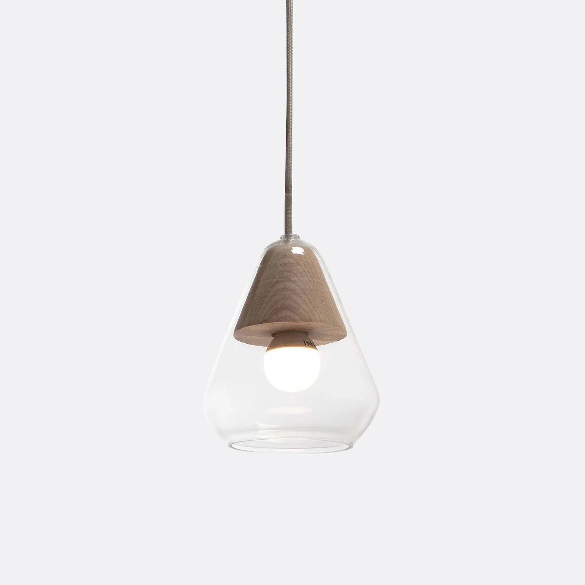 Nasoa 14cm Diameter Glass & Wood Ceiling Light – image 5