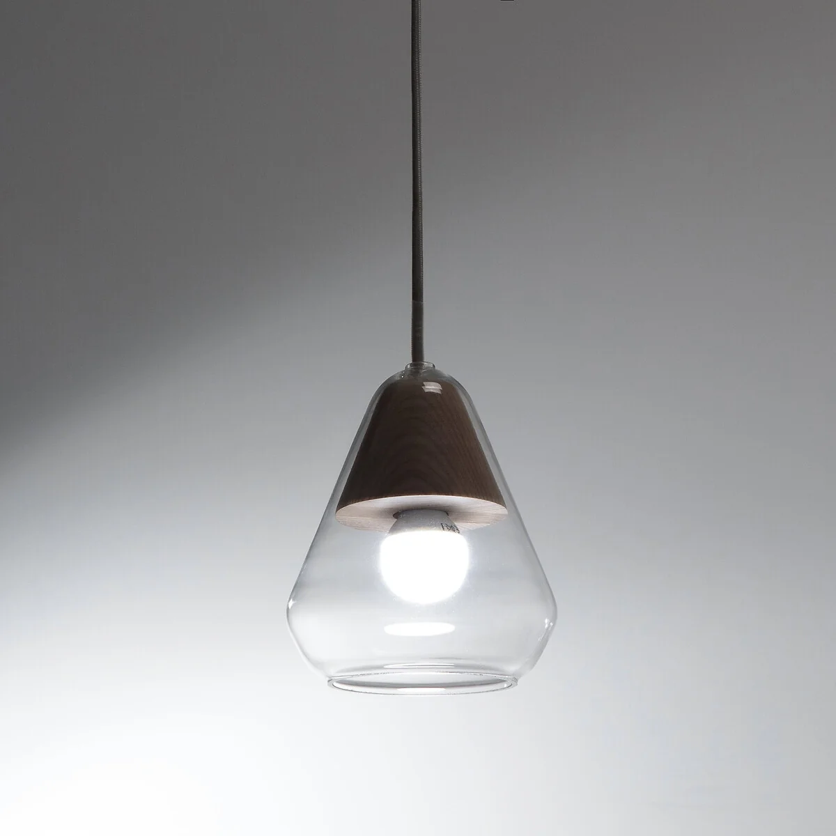 Nasoa 14cm Diameter Glass & Wood Ceiling Light – image 6