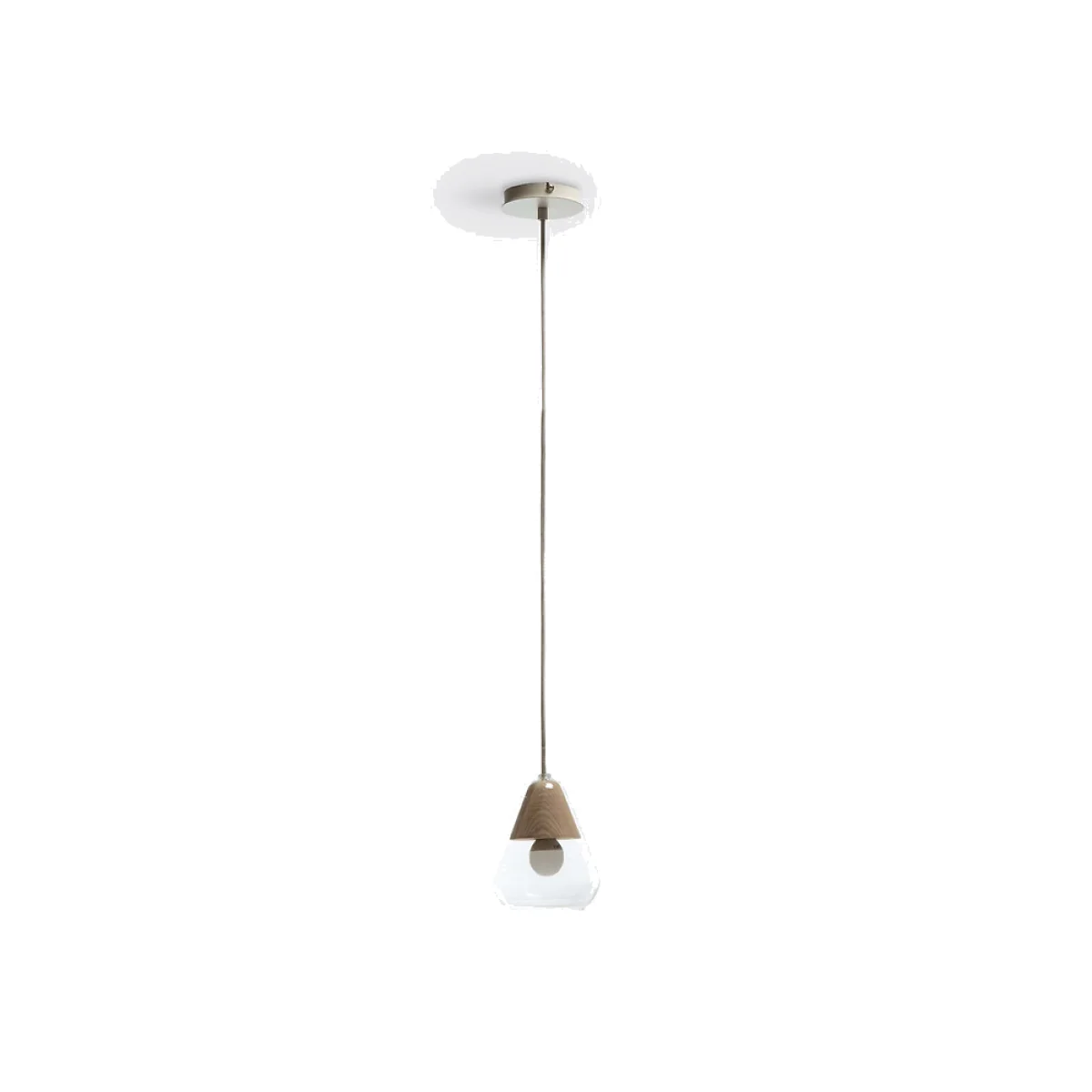 Nasoa 14cm Diameter Glass & Wood Ceiling Light – image 1