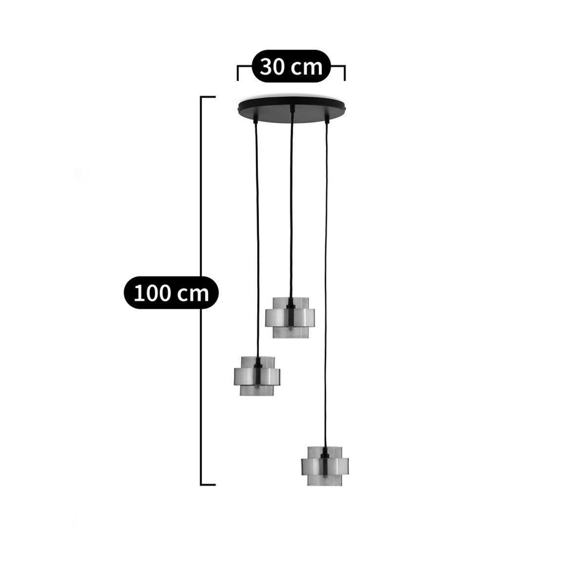 Botello Contemporary Cluster Ceiling Light in Smoked Glass & Metal – image 4